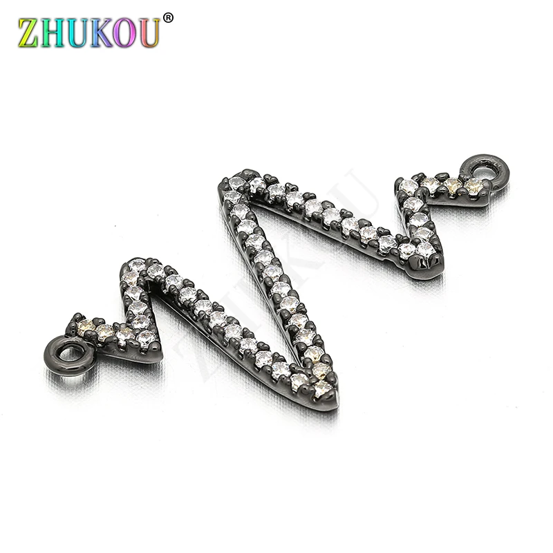 18*33mm Brass Micro Pave CZ Kết Nối cho Diy Đồ Trang Sức Kết Quả Làm, Lỗ: 1mm, mô hình: VS62