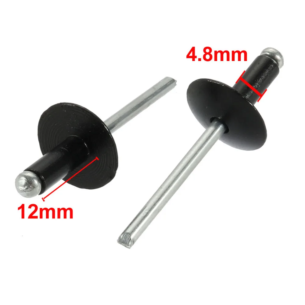 Remaches Pop de aluminio, sujetadores de remache ciego de Brida Grande de extremo abierto para edificios y aviones, 4,8mm x 8/12/14/16mm, 40 unidades