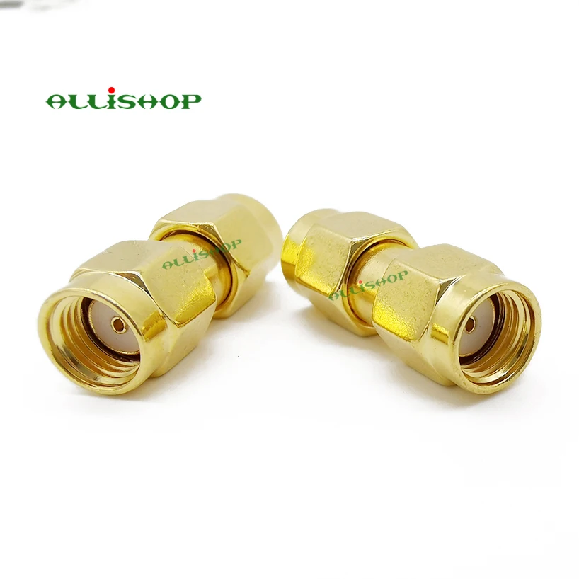 100Pcs Straight RP SMA Male to RP SMA Male Plug RF Coaxial Adapter Coupler Converter for Audio FPV Antennas Radio