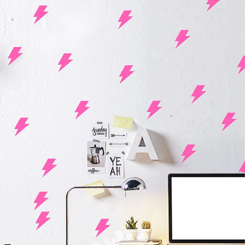 Tiny lightnings pattern wall decal ,Mini Lightning Decal Sticker kids baby room decor , 35 pcs per set