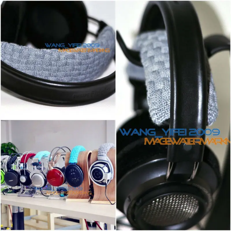 Повязка на голову ручной вязки из чистой шерсти, подушка для наушников Philips Fidelio X1 X2 SHP9500 L1 HiFi, верхняя повязка на голову, защита