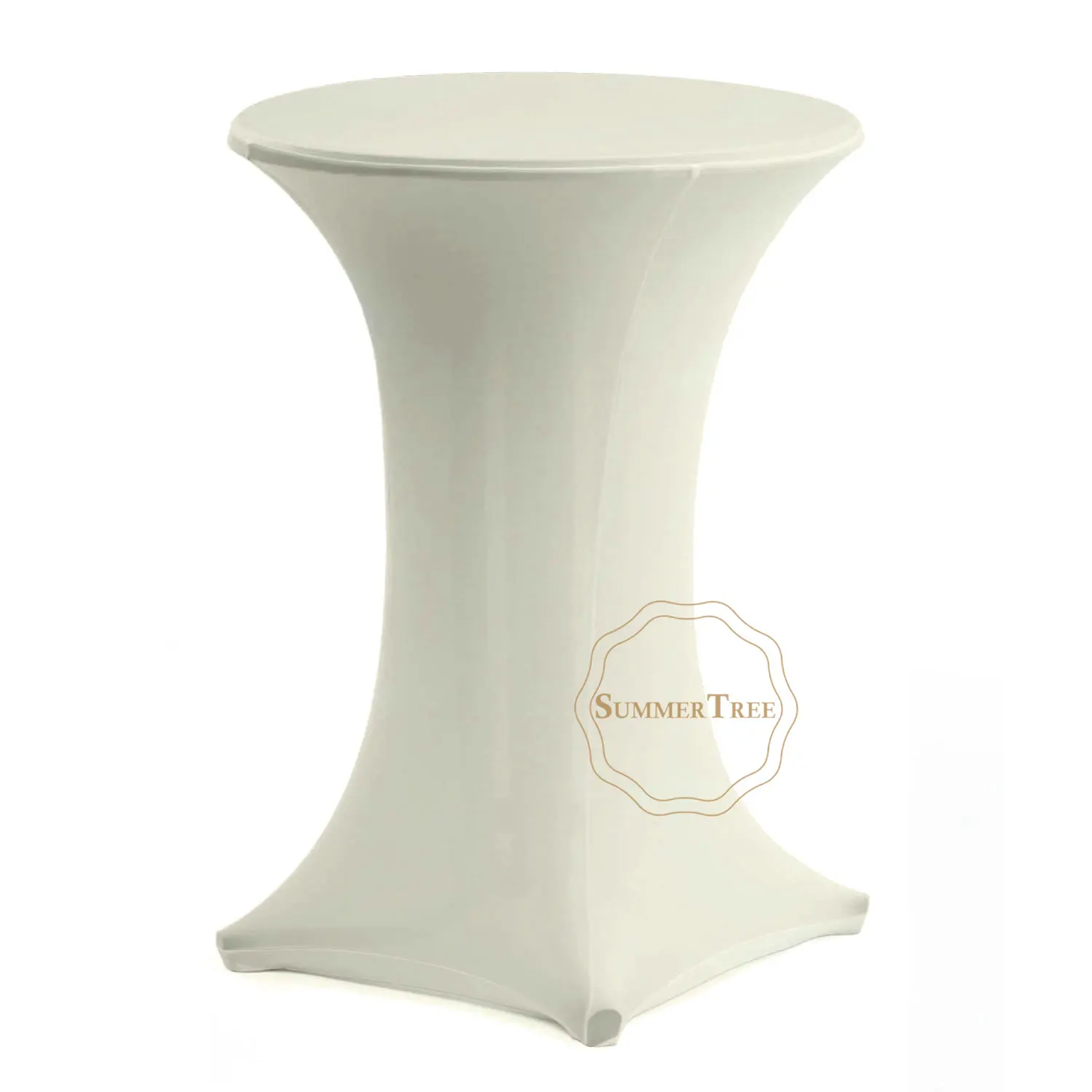 White Black Beige Lycra Stretch Cocktail Poseur Dry Bar Spandex Table Cover Cloth Wedding Party Event Decoration 60cm 80cm