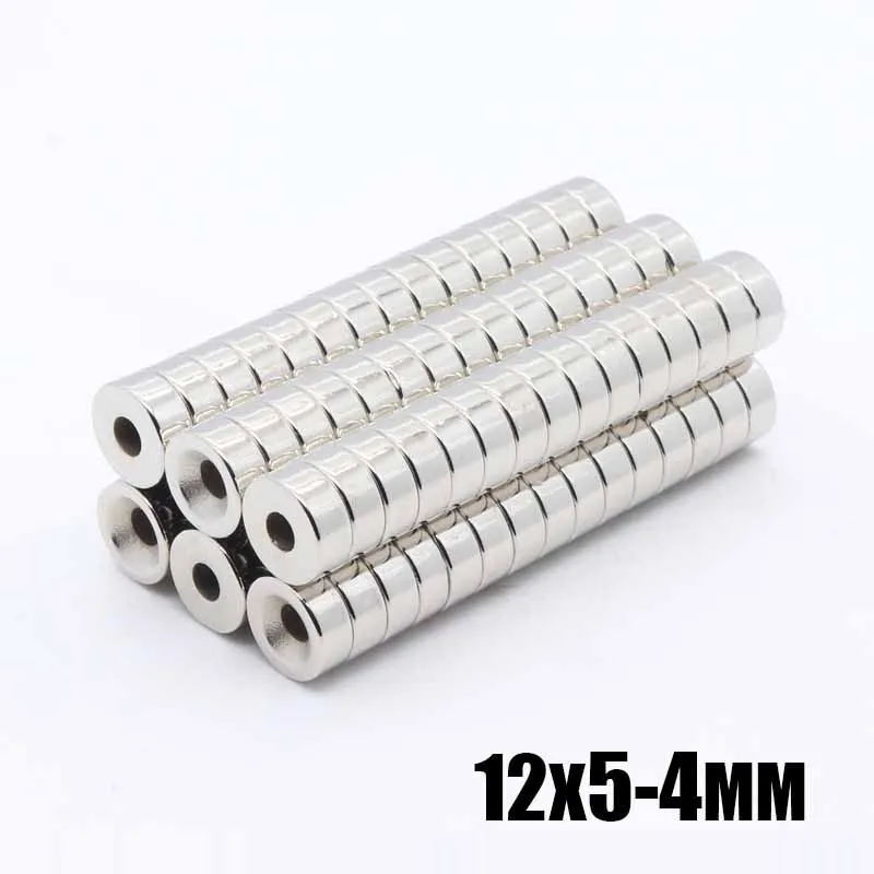 50PCS 12x5-4 mm Super Strong Round Neodymium Countersunk Ring Magnets 12 mm x 5 mm Hole: 4 mm Rare Earth N35