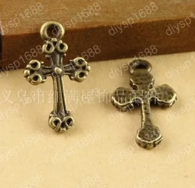 

200pcs/lot Zinc alloy bead Antique Bronze Plated 18*11MM cross Charms Pendants Fit Jewelry Making DIY JHA3464