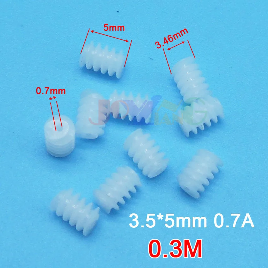 10PCS Sample Worm Gear 3.5*5mm 0.3M / 5x5mm 0.8A 0.4M / 6x8mm 6x10mm 0.5M 2A DIY Toy Models Transmission Helical Gears