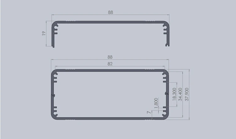 Aluminum Enclosure Electric Project Case PCB Shell Box 88(3.46