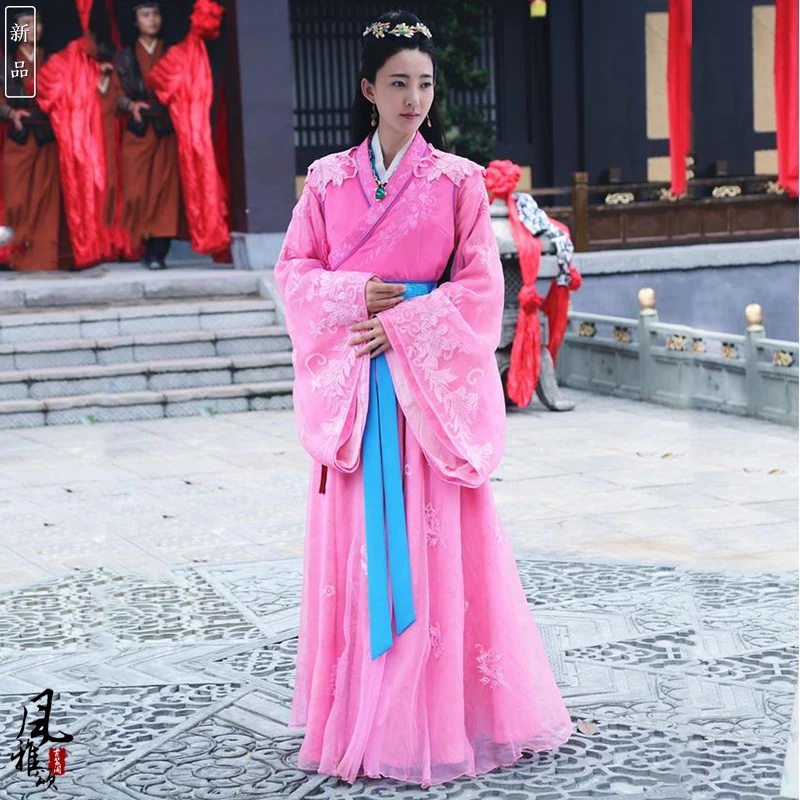 Pink Fairy Dance Costume Princess Performance Hanfu for TV Play Phoenix Warriors- Legend of Heavenly Tear