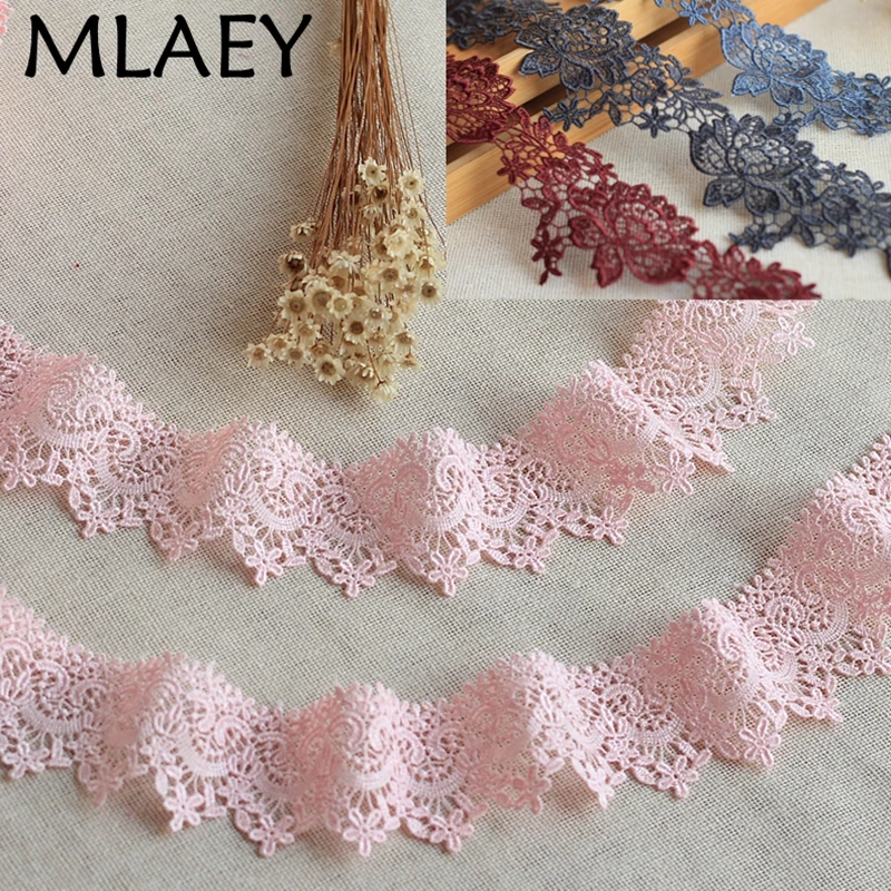 MLAEY High quality Lace Trim, Delicate Floral Lace ribbon , Venise Lace Fabric for Costumes