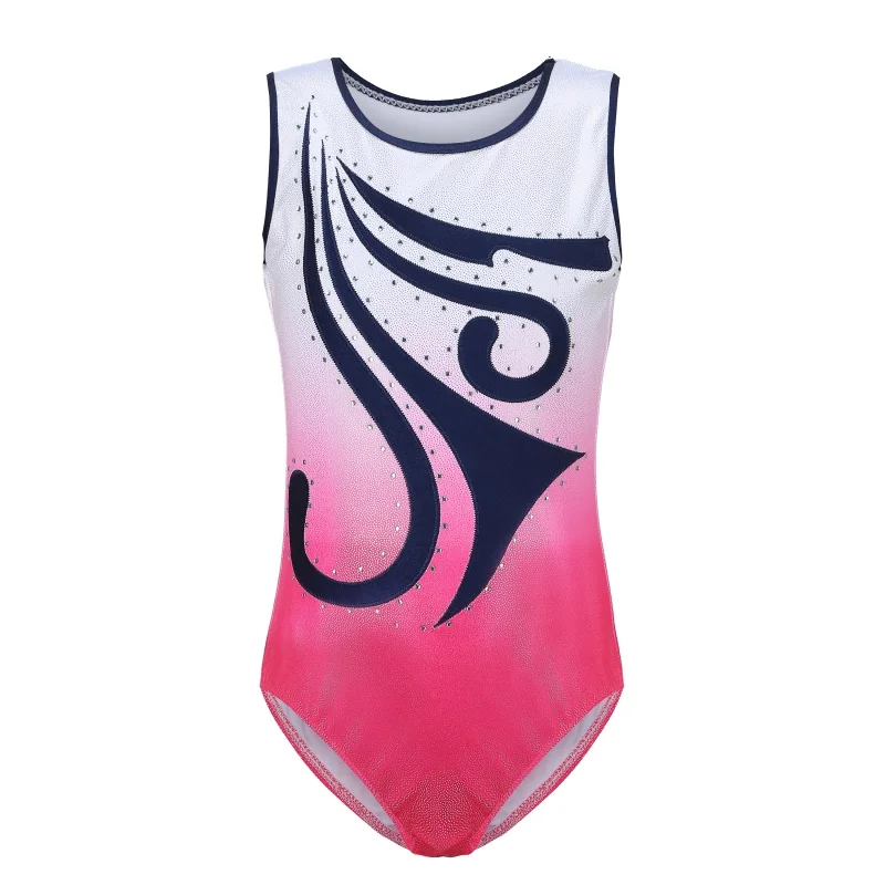 5-14 Years Girls Sleeveless Gymnastics Leotard One-Piece Children  Ballet Dance Wear Kids Training Dancewear Practice Bodysuit