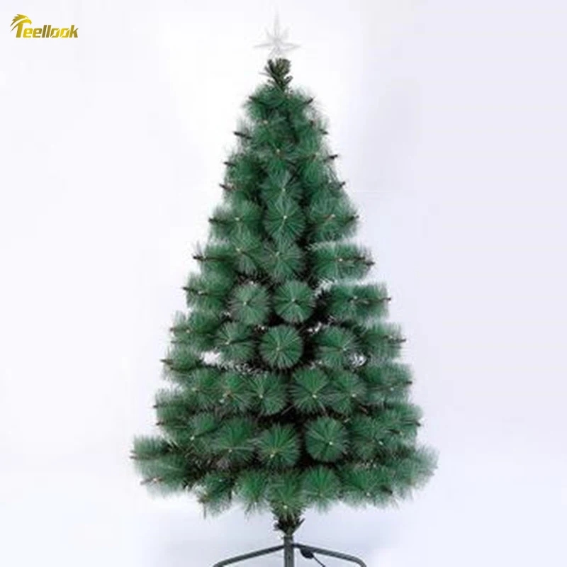 Teellook 1.2M/2.4M Green Full Colorful Pine Needle Christmas Tree Family Shopping Mall School Christmas Decorative Tree Supplies