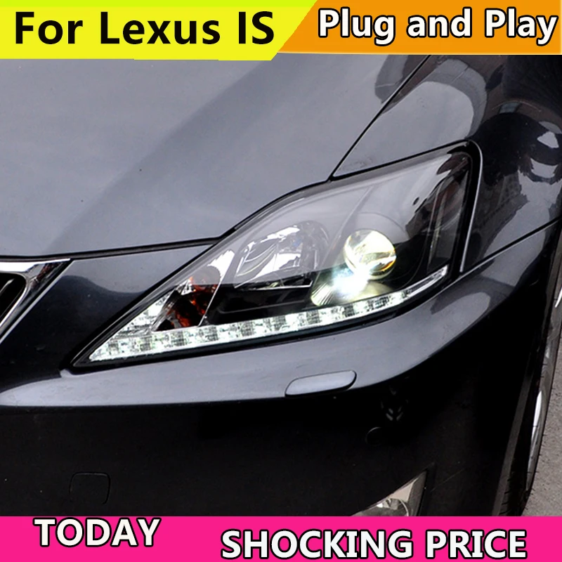 

doxa Car Style LED Head Lamp for Lexus IS250 IS300 IS350 led headlights 2006-2009 for IS250 drl H7 hid Bi-Xenon Lens low beam