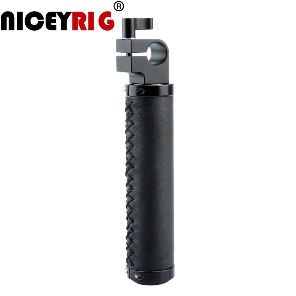 NICEYRIG DSLR Shoulder Rig 15mm Rod Grip Leather Handle 15mm Rod Clamp Camera Rig DSLR Shoulder Rig Video Shooting Hand Grip