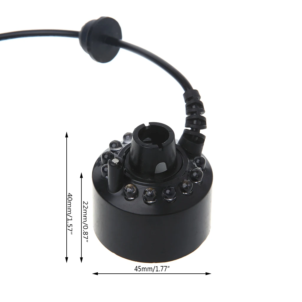 12LED 20 millimetri di Metallo Super Ad Ultrasuoni Nebbia Creatore Fogger Nebulizzatore Fontana di Acqua Spina di UE