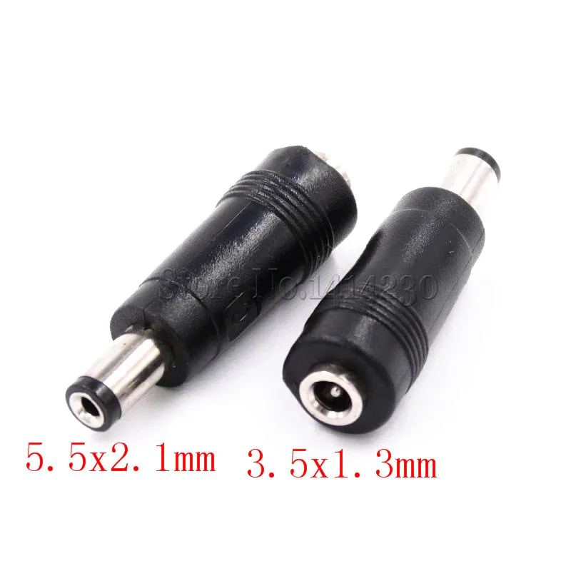 DC Power Adapter Connector Plug DC Conversion Head Jack Male Plug 5.5*2.1mm Turn To Female 3.5*1.35mm