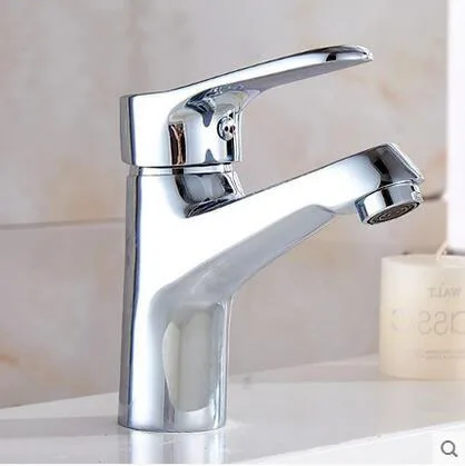 

Chrome plated washing water tap contemporary, Bathroom sink basin faucet mixer, Single hole brass basin faucet hot and cold