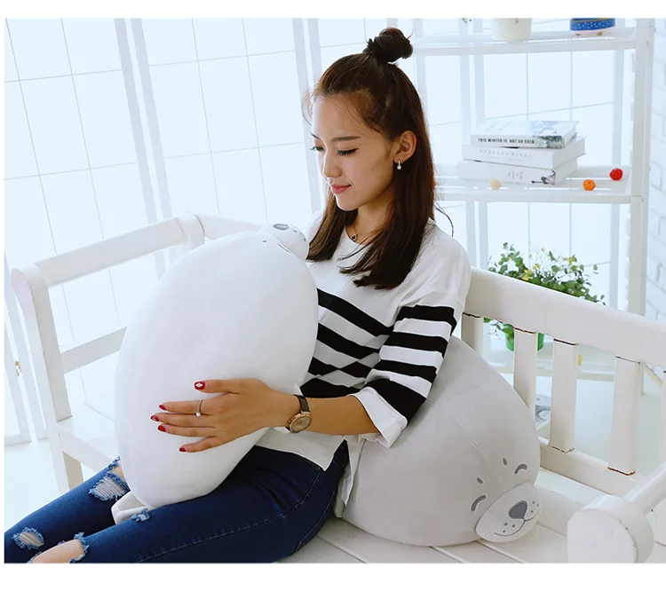 새로운 장난감 사랑스러운 회색 또는 흰색 밀봉 플러시 장난감 매우 부드러운 인형 던지기 베개 장난감 생일 선물 b1885