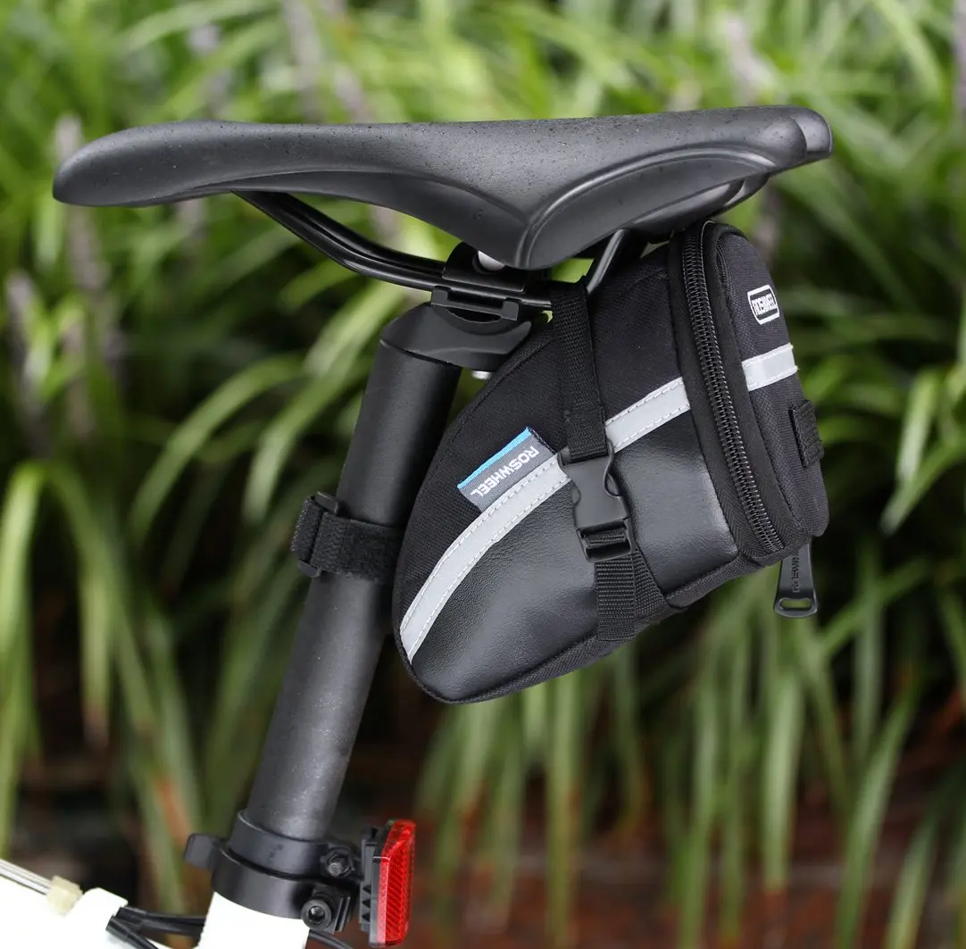ROSWHEEL NO LOGO Portable Waterproof Bike Bicycle Seat Pouch Bicycle Tail Rear Pannier Cycling Saddle Bag Tool case storage bag