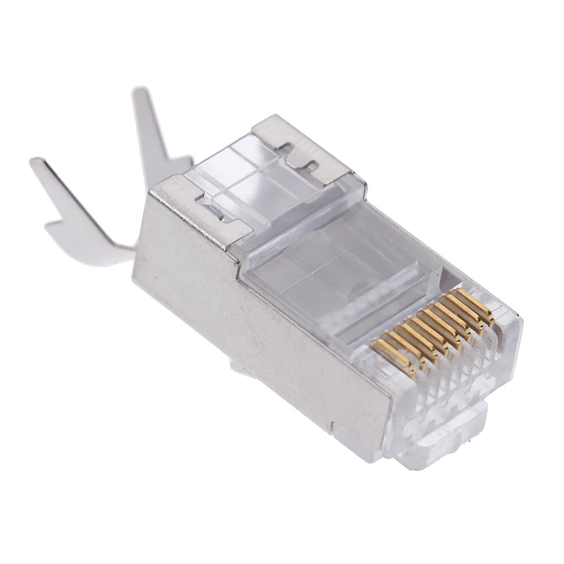 10Pcs Cat7 RJ45 connector 1.3mm cat 7 crystal plug shielded FTP RJ45 modular connector
