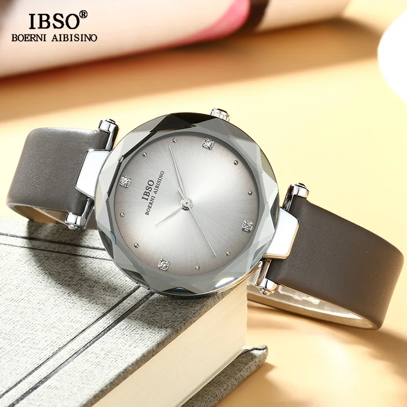 IBSO Brand Luxury Women Wrist Watches Leather Strap Montre Femme Fashion Ladies Quartz Watches For Women Relogio Feminino Clock