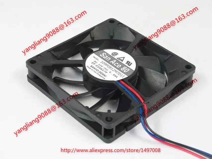 

SANYO DENKI 109P0812M7D11 DC 12V 0.09A 80x80x15mm Server Cooling Fan