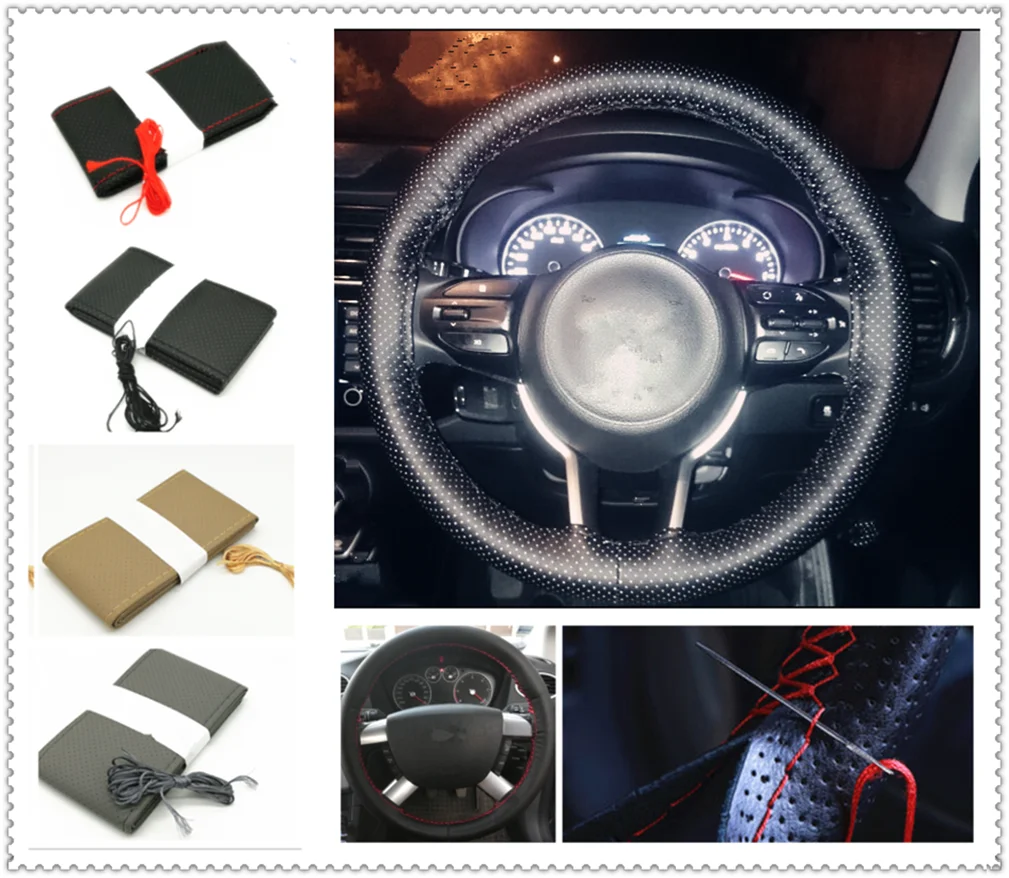 Car steering wheel cover / diameter 36cm 38cm 40cm for Volvo ReCharge Heico Caresto T6 Toyota Infiniti