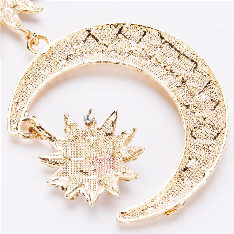 Trending Jewelry 2026 New Gold Color Moon Statement Stud Earring For Woman Fashion Crysatl Big Earrings Female Accessories SALES