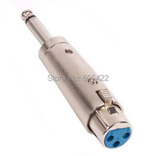 

50 шт./лот 3pin XLR Female к 1/4 "6,35 мм Male Plug аудио кабель адаптер для микрофона