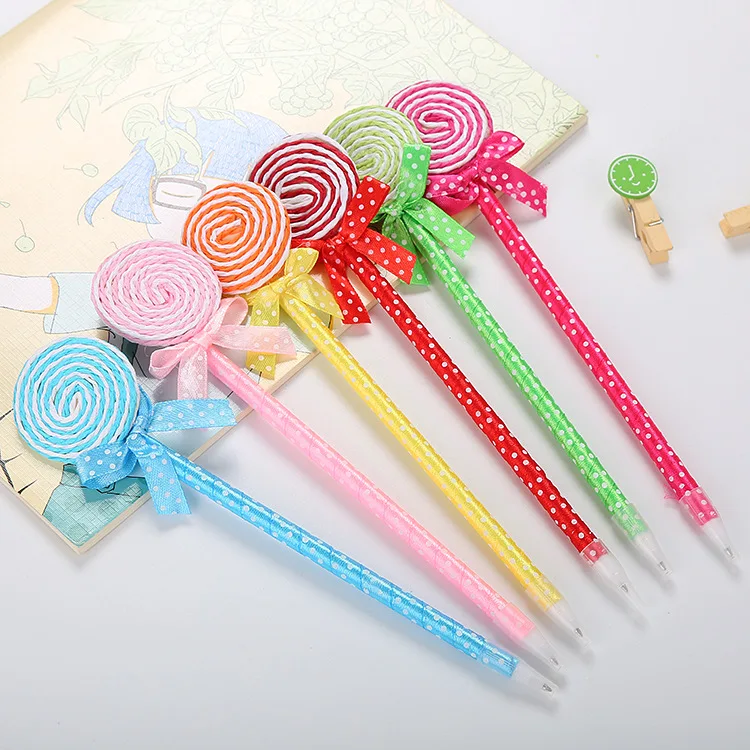 24 Pcs Creative Stationery Ballpoint Pen Cute Cartoon Learning Supplies Fresh Candy Color Medium Oil Pen Kawaii School