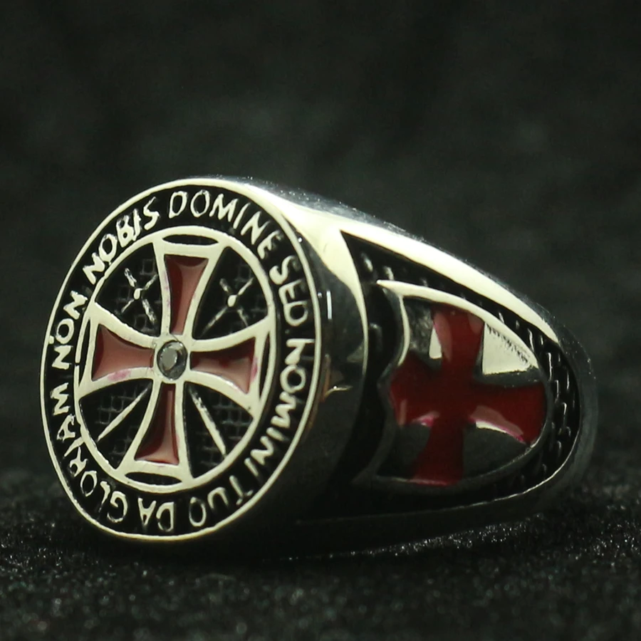 Men Boy 316L Stainless Steel Cool Knights Templar Cross Classic Newest Ring