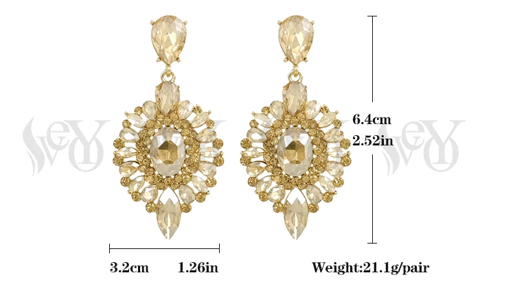 VEYO Full of Crystal Drop Earring  For Women Luxury Earrings Classic High Quality Brincos Pendientes