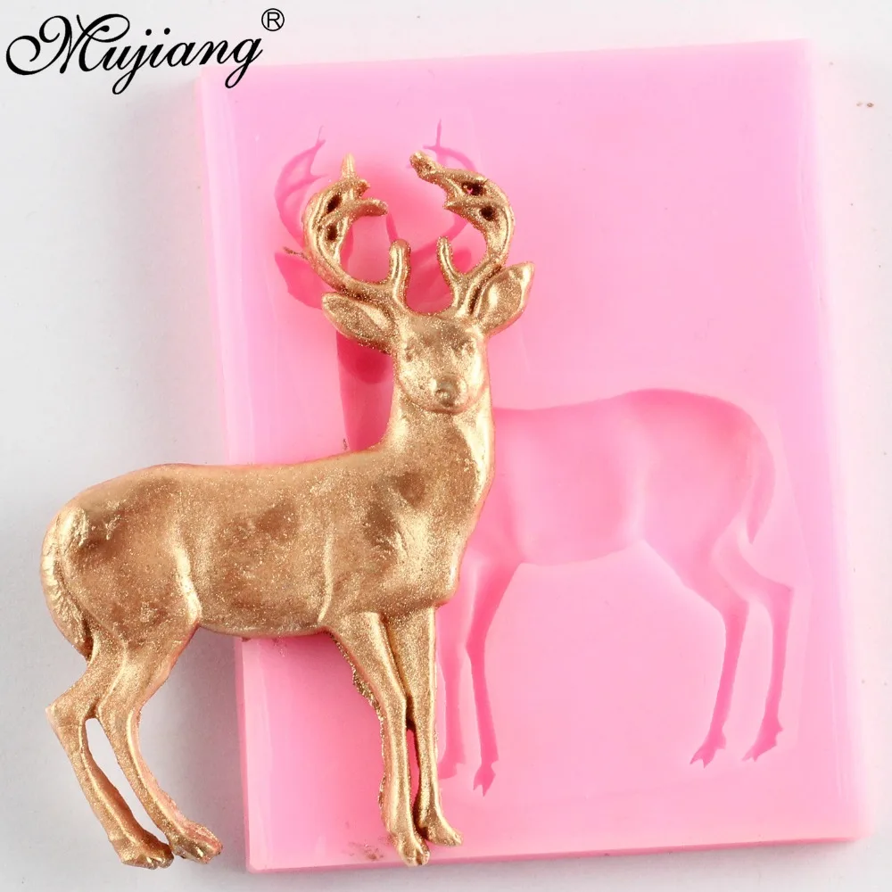 

3D Deer Cake Decoration Fondant Mold Christmas Cake Baking Silicone Molds 3D Cupcake Candy Clay Chocolate Gumpaste Mould