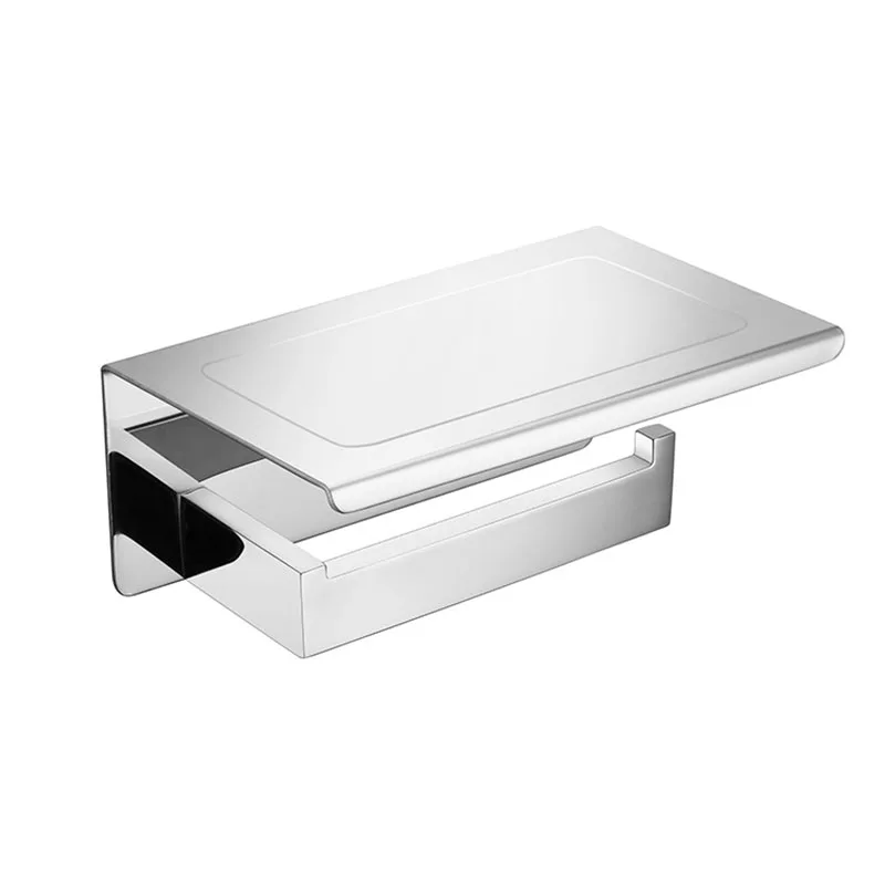 Wit & Spiegel Chrome Gepolijst & Black & Geborsteld Rvs Toiletrolhouder Top Plaats Dingen Platform 4 Keuzes