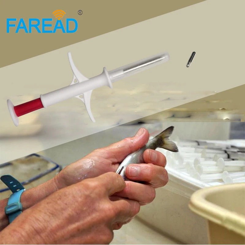 134,2 кГц RFID-метка для животных 1,4*8 мм FDX-B стеклянная метка PIT микрочип-транспондер для идентификации домашних животных со шприцем