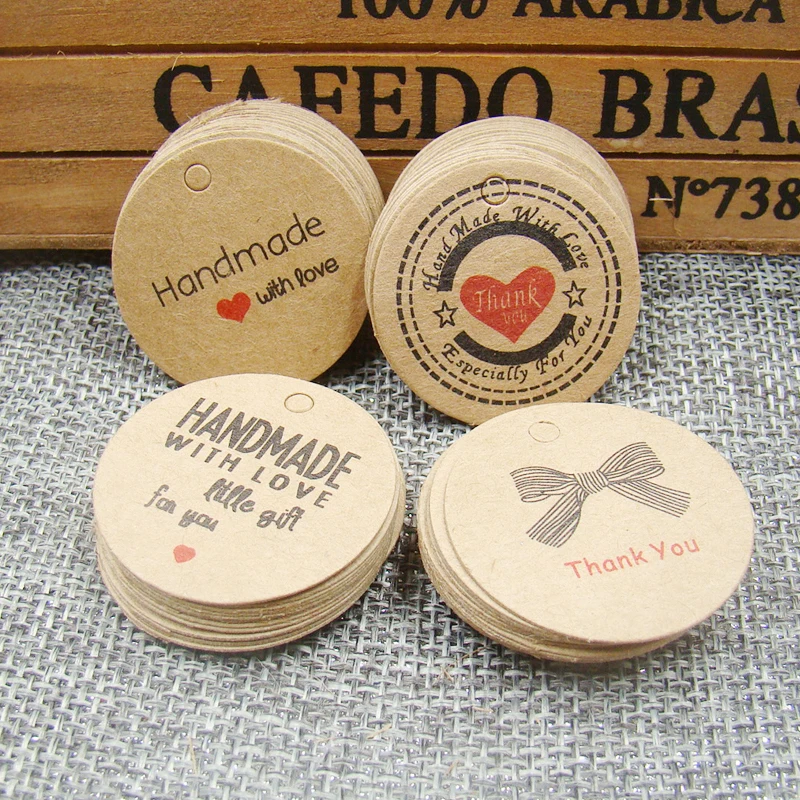 100pcs Thank You Kraft Gift Packing Tags