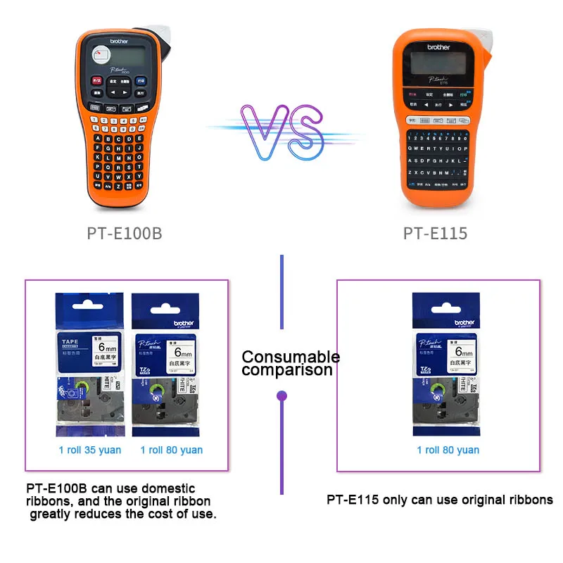 portable Labeling printer machine PT-E115 handheld cable waterproof self-adhesive printer cable label printer