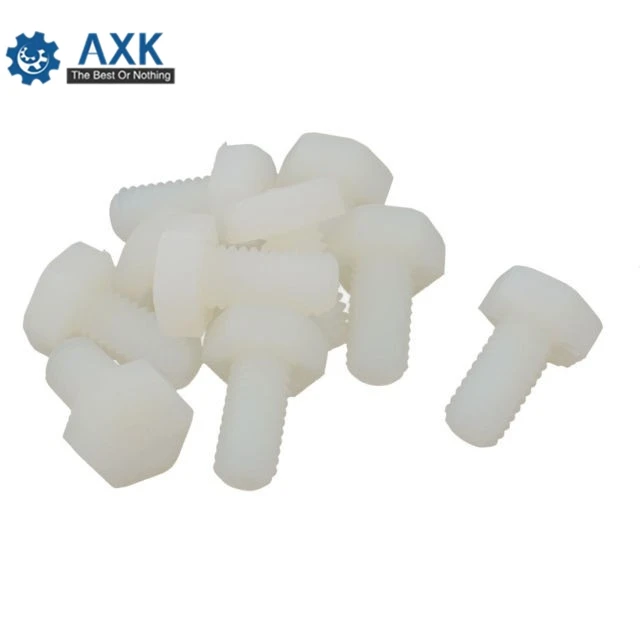 

DIN933 Nylon External Hex Bolts Hex Screws White M3 M4 M5 M6 M8 M10 M12 Plastic Screws Insulation Bolt PA66 GB5783