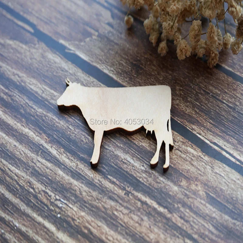 Wooden cow plywood Cut Laser Cutting 4x sizes shape, wood cutout, plywood figure Ornaments Craft Decoration Decoupage Unpainted