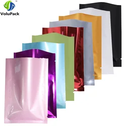 Variety of Sizes recyclable packing bag heat sealing open top aluminum foil Vacuum Package Pouch red flat Mylar bag 100pcs/lot