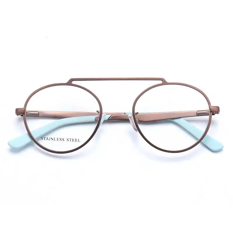 YOUTOP New Arrival moda męska okrągłe okulary paski ze stali nierdzewnej ramki okularów kobiet krótkowzroczność rama S7012