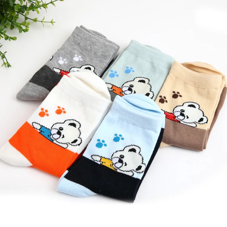 5 pairs/Package 2016 spring&autum Cartoon pattern cotton tube children socks 1-12 year kids socks boys girls socks