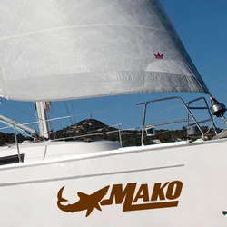 Set of 2 Decals For Mako Boat Vinyl Sticker Removable Waterproof Decals For Ship Yacht Decoration
