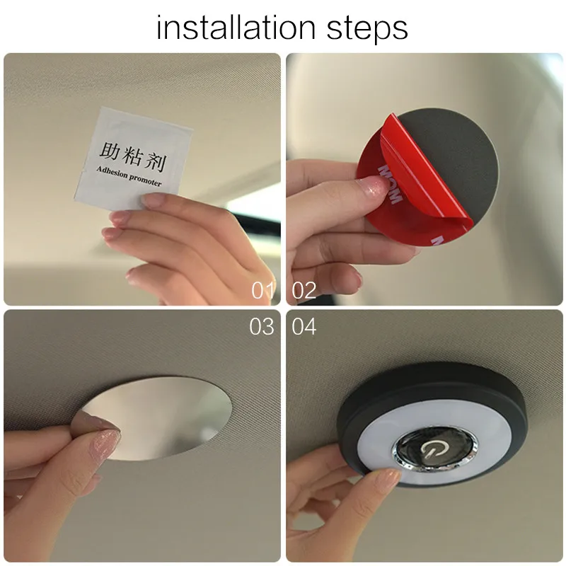 LED اللمس ضوء سيارة لاسلكية الإضاءة الداخلية السيارات سقف السقف القراءة مصباح لباب القدم جذع صندوق تخزين شحن USB