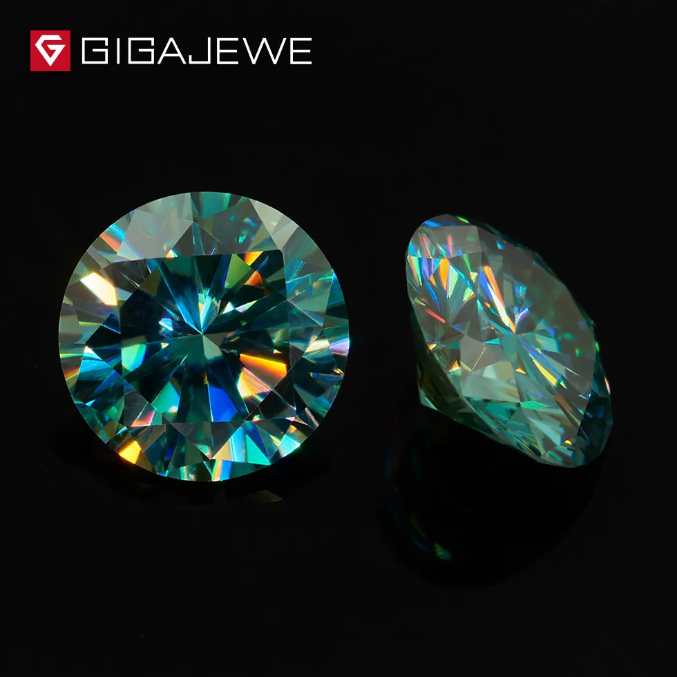 Imagem -02 - Gigajewe-loose Moissanite Stone Lnventory Apuramento Promoção Ciano Vvs1 Rodada Corte à Mão em Estoque Lab Gem Faça Você Mesmo Fazer Jóias