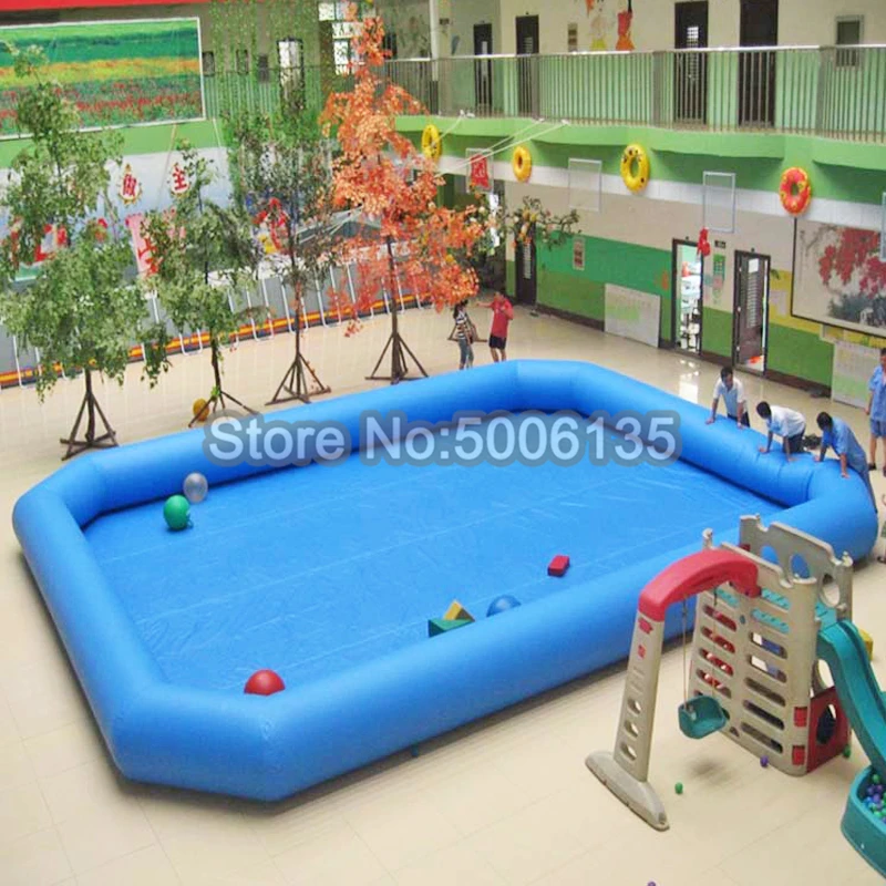 

6x6m 0.9mm pvc tarpaulin outdoor rubber family adult plastic inflatable swimming pool,folding above ground swimming pool