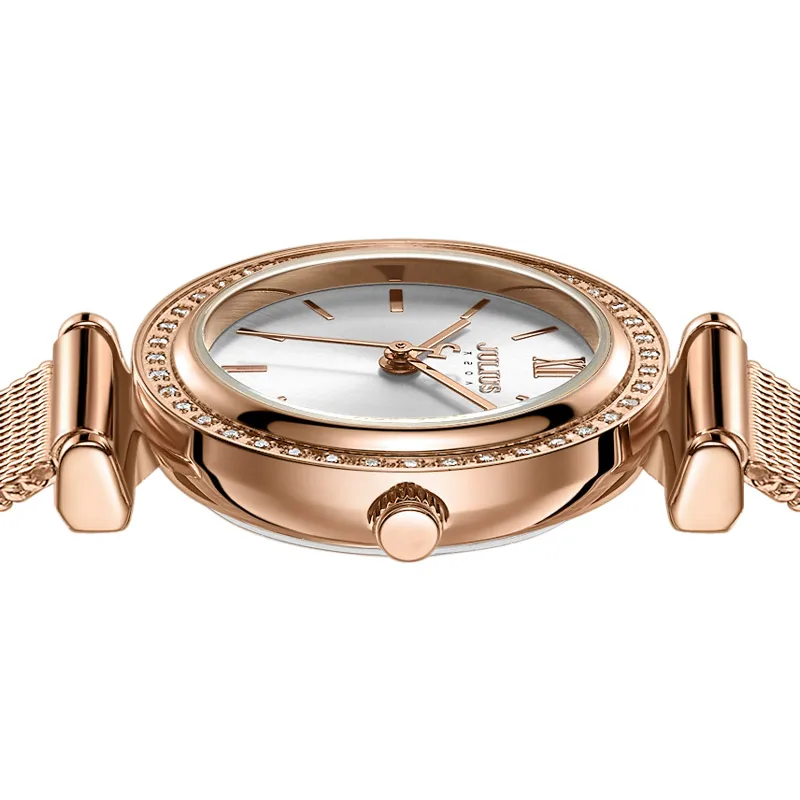 Julius Watch Women's Business Watch RoseGold Simple Design Zircon Diamond Ladies Top Quality Gift Watch Dropshipping JA-1141