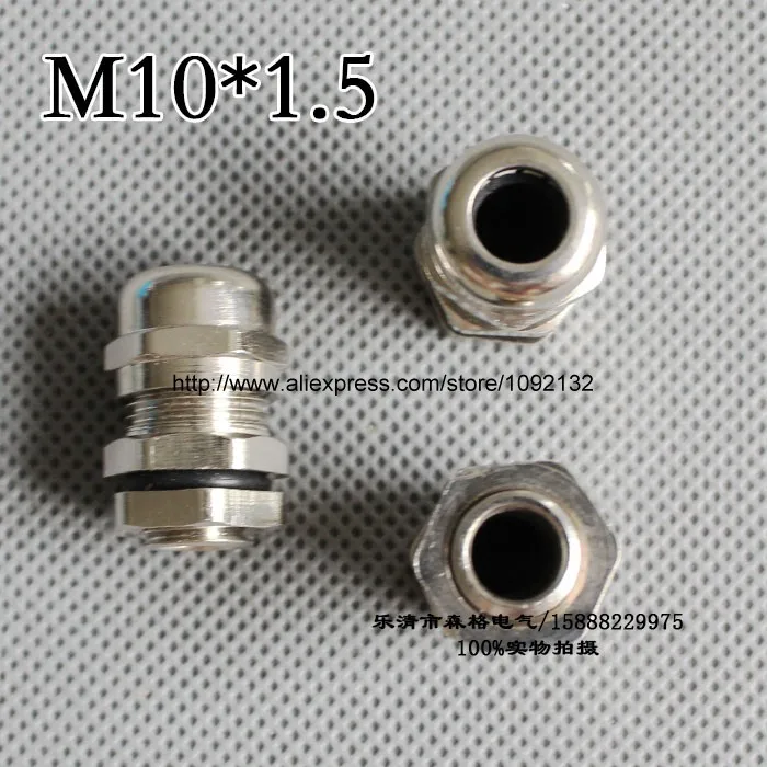 1piece  M10*1.5 Nickel Brass Metal Waterproof Cable Glands connector Apply to Cable 3-6.5mm