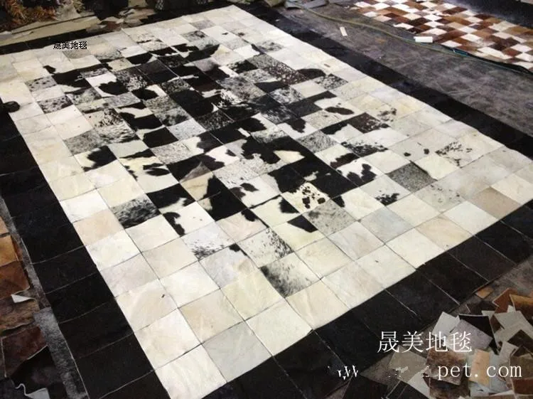 

2018 free shipping 1 piece via DHL 100% natural genuine cowhide chinese carpet