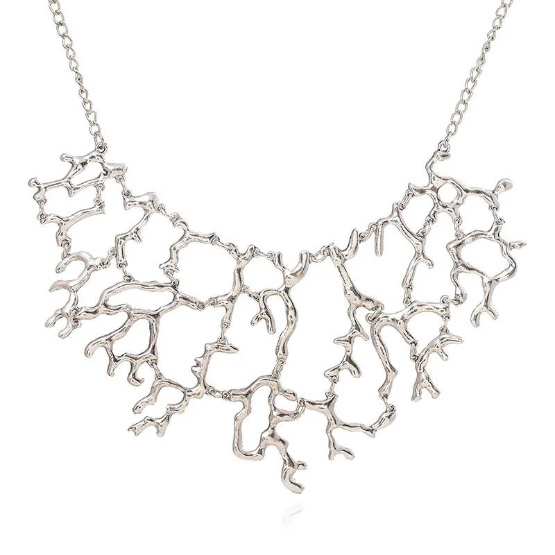 LOVBEAFAS Fashion Unique Vintage Splicing Tree Branch Necklace Women Jewelry Punk Collar Choker Maxi Necklace Collier Femme