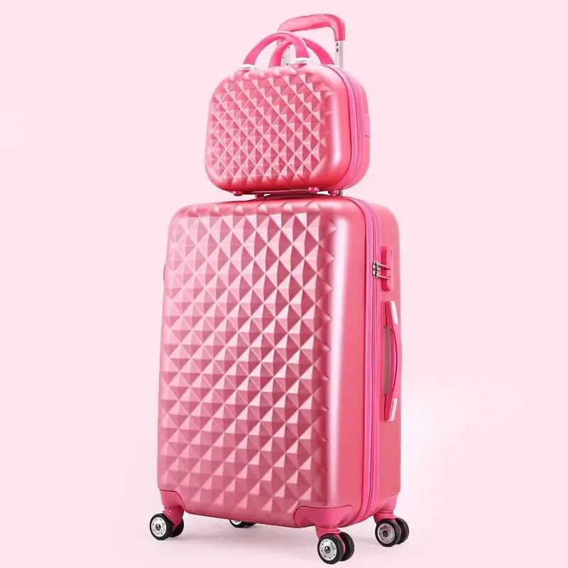 kids Lovely Rolling luggage set women trolley suitcase girls pink cute spinner brand carry on luggage travel bag vs cosmetic bag