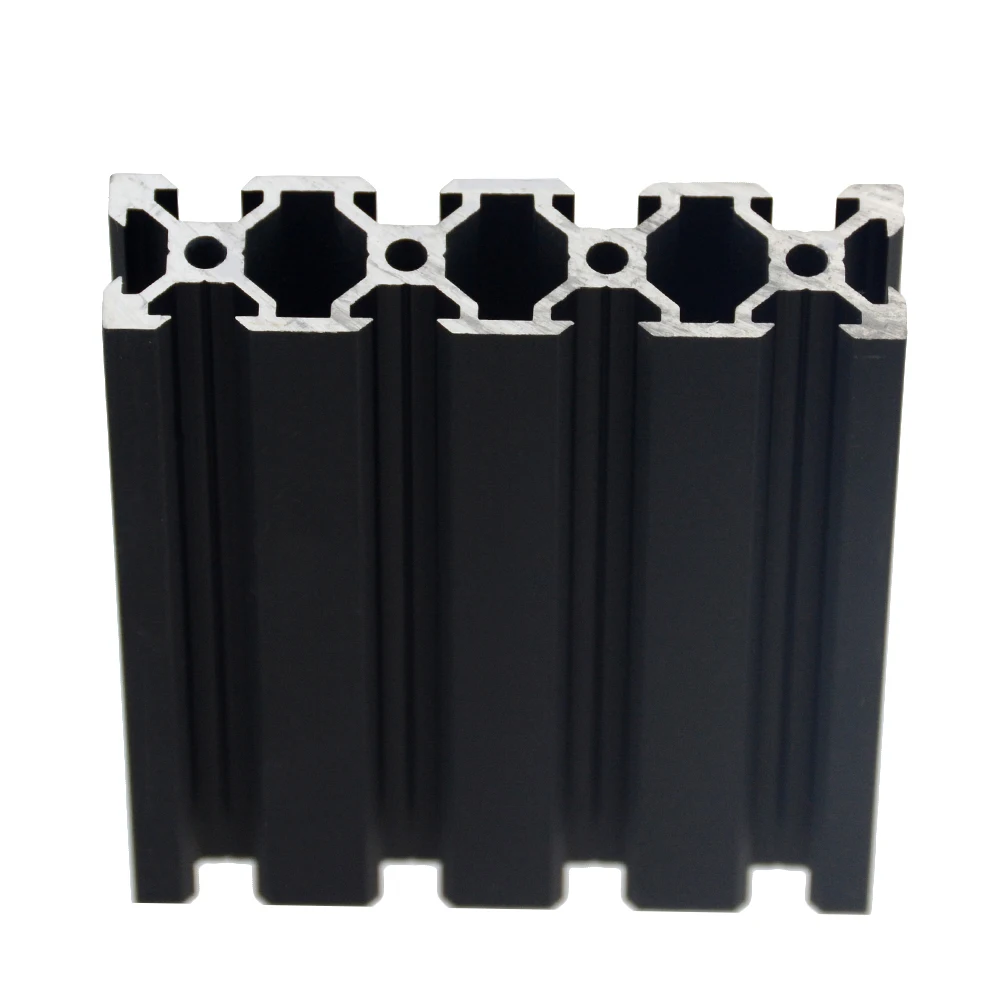 1PC 검정색 2080 V-슬롯 유럽 표준 양극 처리 된 알루미늄 프로파일 압출 CNC 3D 프린터 용 100-800mm 길이 선형 레일